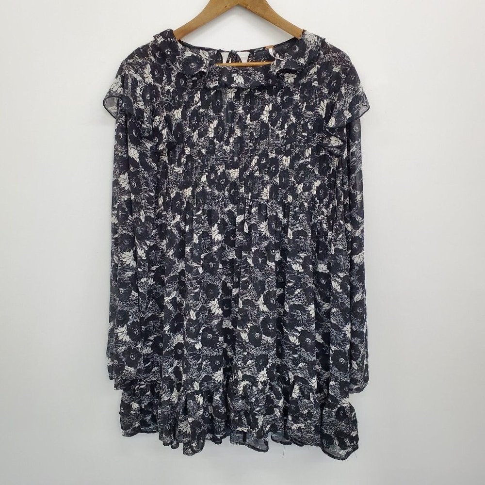 Free People Black & White Floral Mini Dress - Picture 3 of 16
